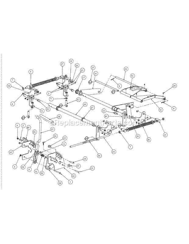 Lift Assembly (Nov. 2003 & Prior) Diagram and Parts List for M54-HN 53BB5ETW750 Cub Cadet Sprayer